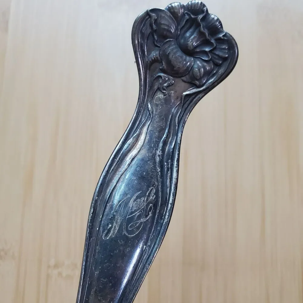 vintage Rogers & Bro A1 engraved handle ladle serving spoon silver plated